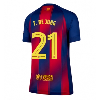 Billige Fotballdrakt Barcelona Frenkie de Jong #21 Replika Hjemmedrakt Dame 2025-26 Kortermet